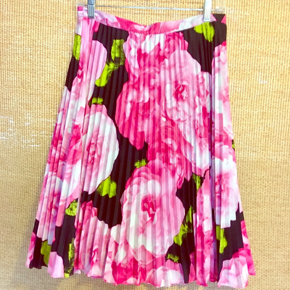 Skirt—Pleated Floral Skirt by Karl Lagerfeld Paris